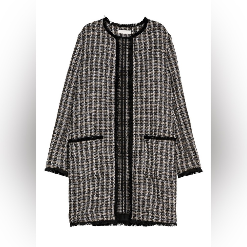 H&M Texture Weave Coat with Pockets in Size 6